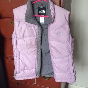 Light purple North Face puffy vest
